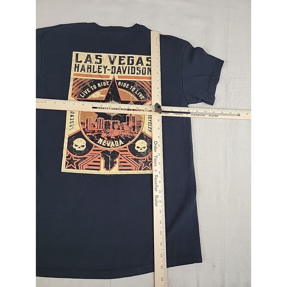 Harley Davidson T Shirt Mens M Nevada Live To Ride Black Biker Motorcycle 2 Side - Picture 8 of 12